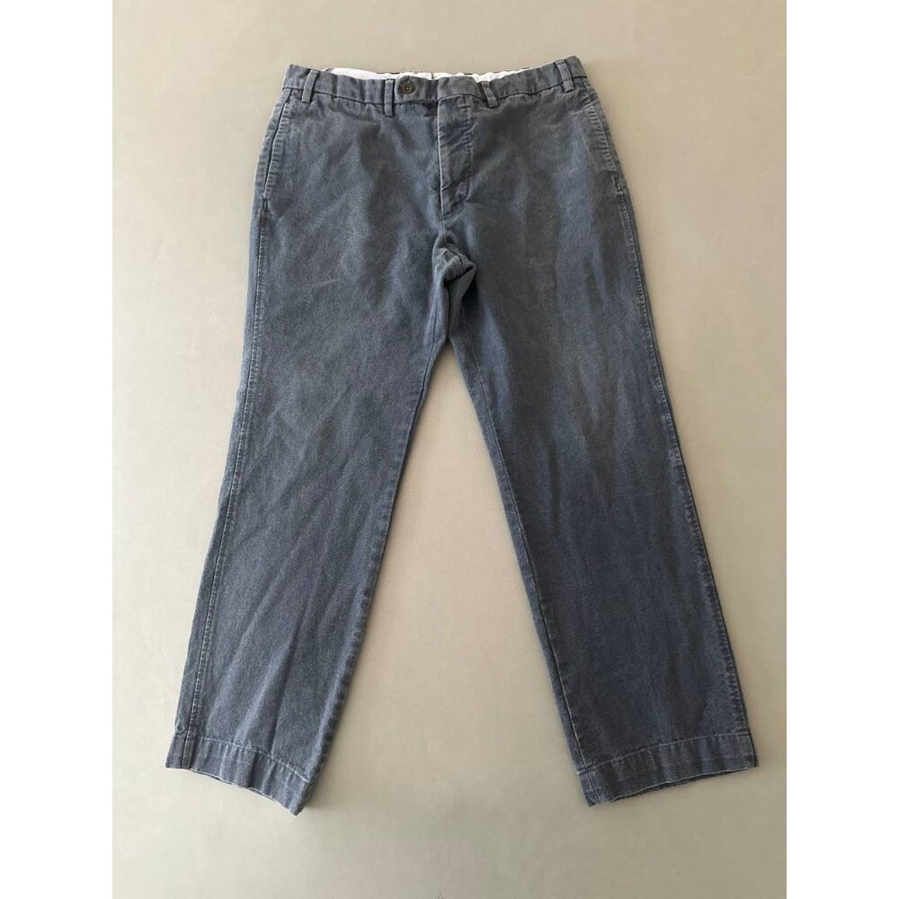 Sid Mashburn Pants Men 35x28 Blue Khaki Brush Heavy Canvas Trousers Garment Dyed